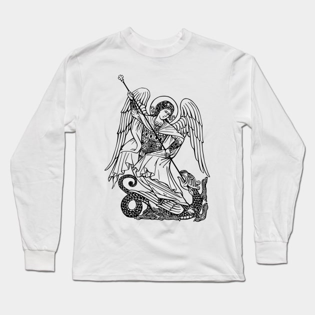 Saint Michael Archangel and the dragon Long Sleeve T-Shirt by la chataigne qui vole ⭐⭐⭐⭐⭐